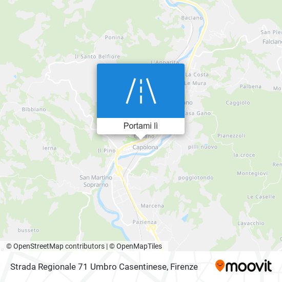 Mappa Strada Regionale 71 Umbro Casentinese