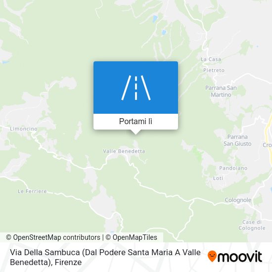 Mappa Via Della Sambuca (Dal Podere Santa Maria A Valle Benedetta)