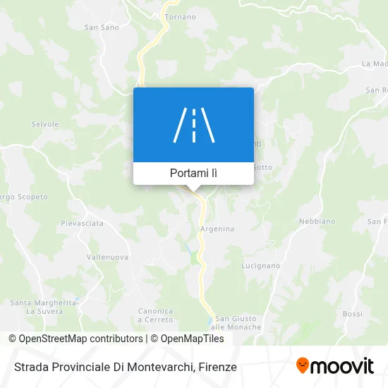 Mappa Strada Provinciale Di Montevarchi