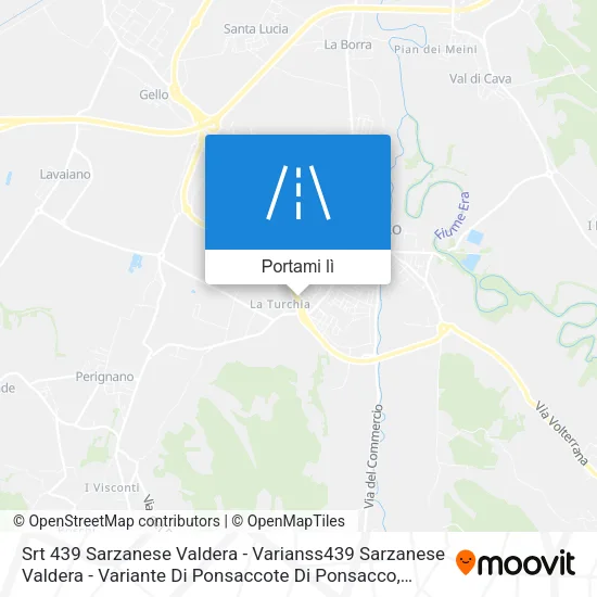 Mappa Srt 439 Sarzanese Valdera - Varianss439 Sarzanese Valdera - Variante Di Ponsaccote Di Ponsacco
