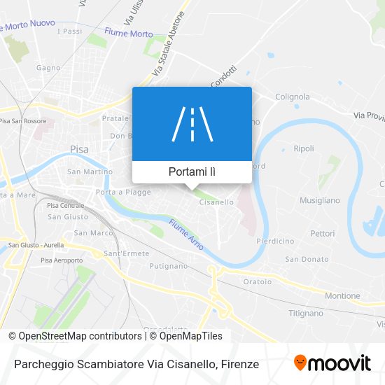 Mappa Parcheggio Scambiatore Via Cisanello