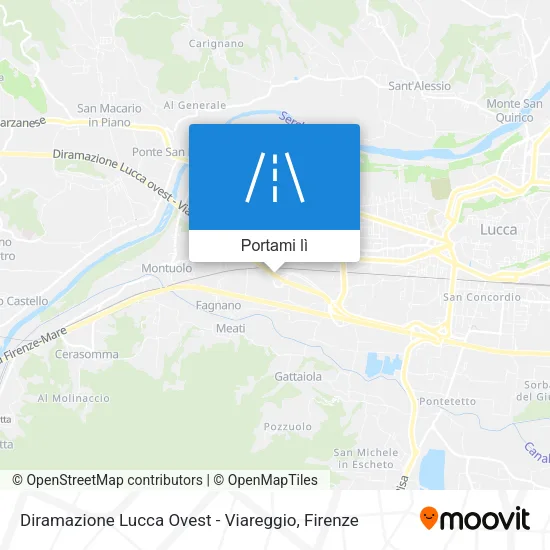 Mappa Diramazione Lucca Ovest - Viareggio