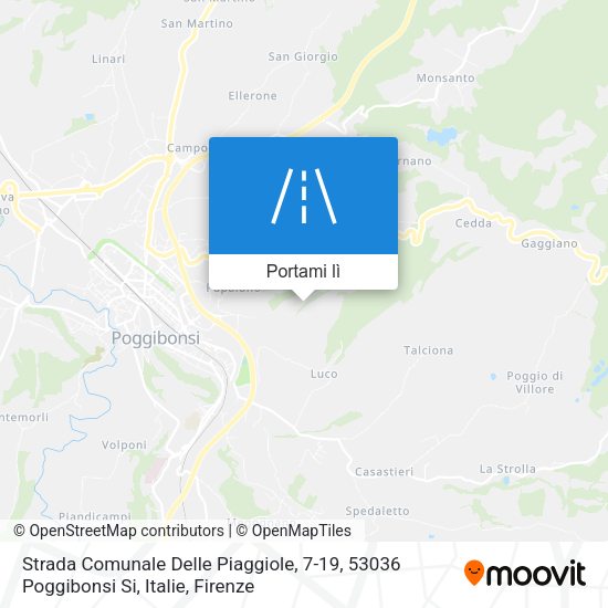 Mappa Strada Comunale Delle Piaggiole, 7-19, 53036 Poggibonsi Si, Italie
