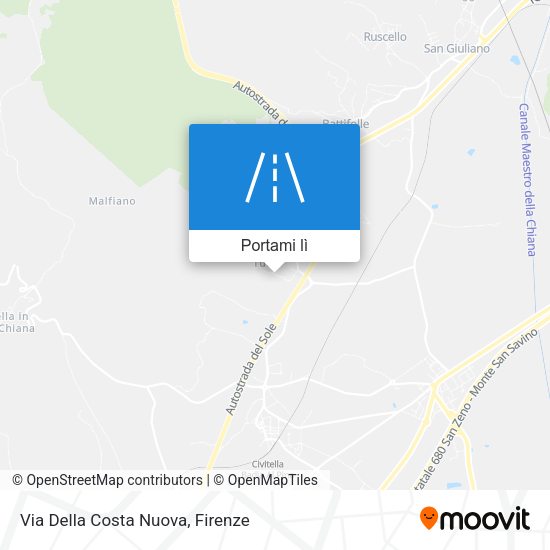 Mappa Via Della Costa Nuova
