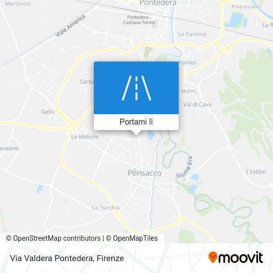 Mappa Via Valdera Pontedera