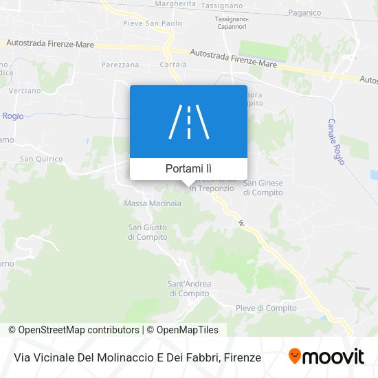 Mappa Via Vicinale Del Molinaccio E Dei Fabbri