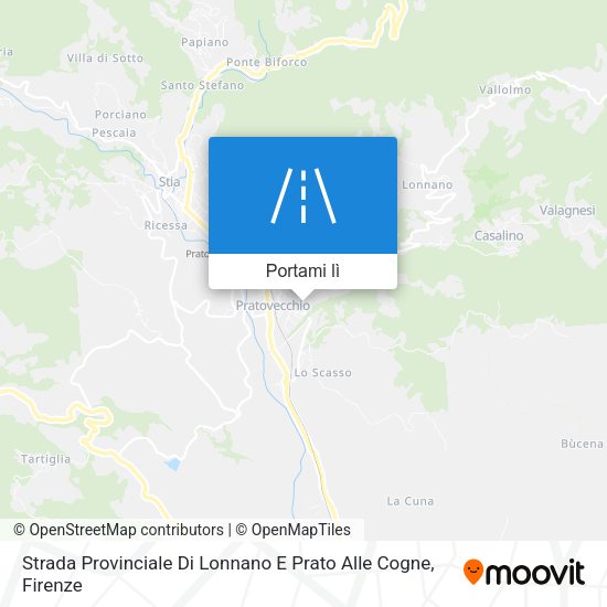 Mappa Strada Provinciale Di Lonnano E Prato Alle Cogne