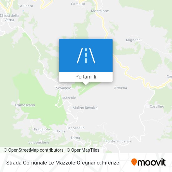 Mappa Strada Comunale Le Mazzole-Gregnano