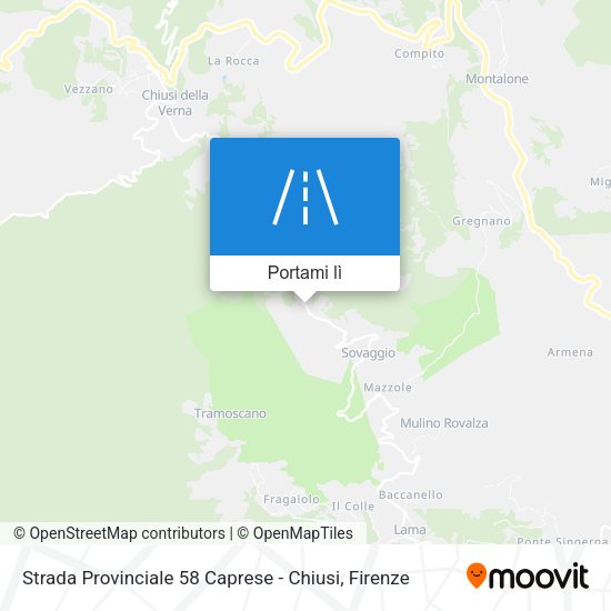 Mappa Strada Provinciale 58 Caprese - Chiusi