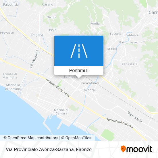 Mappa Via Provinciale Avenza-Sarzana