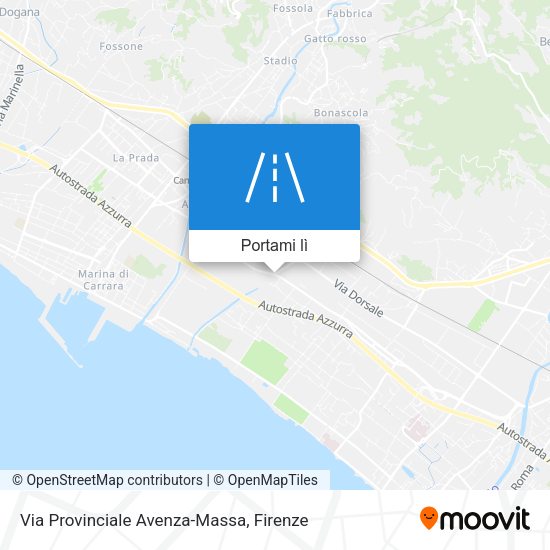 Mappa Via Provinciale Avenza-Massa