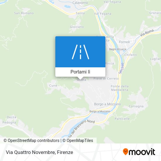 Mappa Via Quattro Novembre
