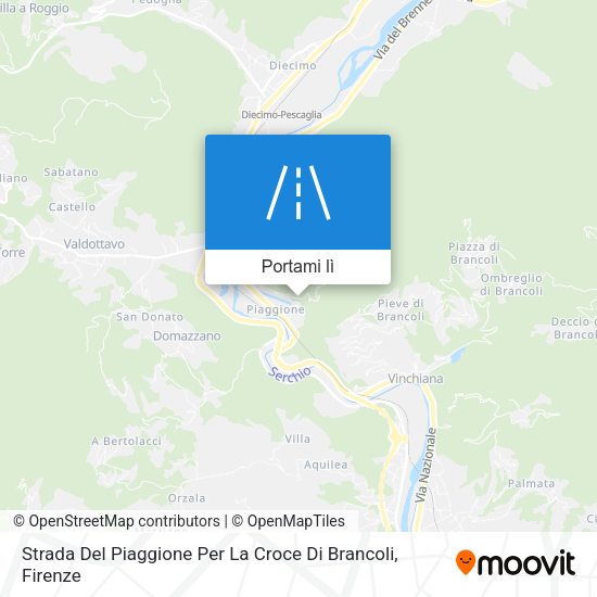 Mappa Strada Del Piaggione Per La Croce Di Brancoli