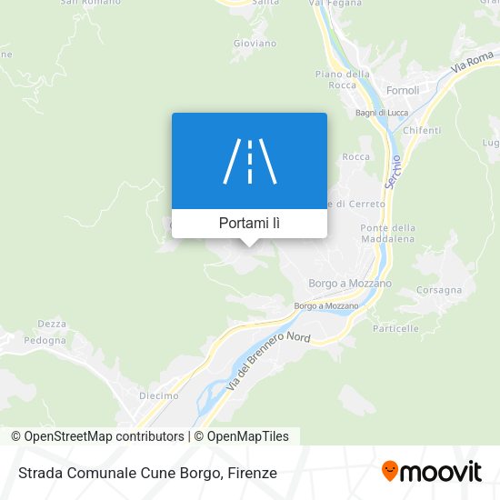 Mappa Strada Comunale Cune Borgo