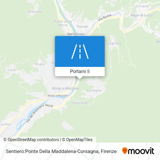Mappa Sentiero:Ponte Della Maddalena-Corsagna