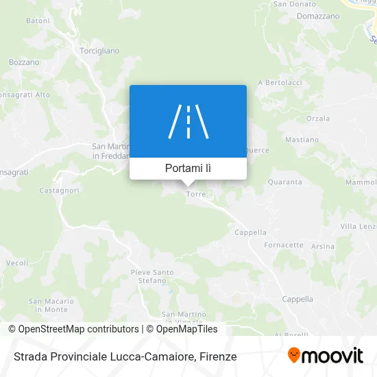 Mappa Strada Provinciale Lucca-Camaiore