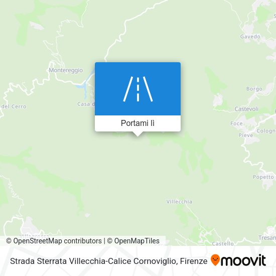 Mappa Strada Sterrata Villecchia-Calice Cornoviglio