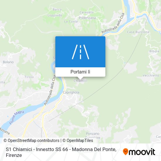 Mappa S1 Chiamici - Innestto SS 66 - Madonna Del Ponte