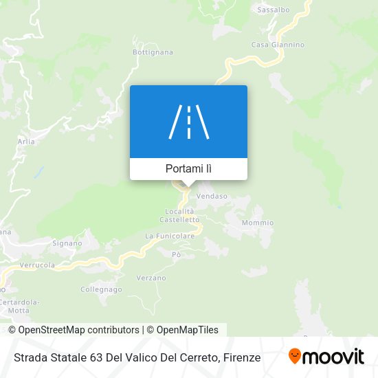 Mappa Strada Statale 63 Del Valico Del Cerreto