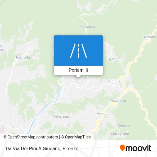 Mappa Da Via Dei Pini A Giucano