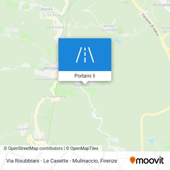 Mappa Via Risubbiani - Le Casette - Mulinaccio