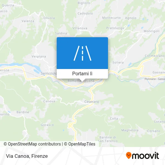 Mappa Via Canoa