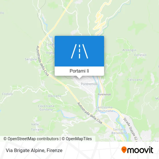 Mappa Via Brigate Alpine