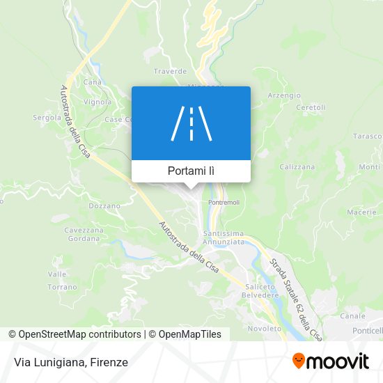 Mappa Via Lunigiana