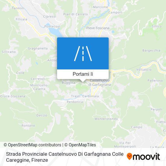 Mappa Strada Provinciale Castelnuovo Di Garfagnana Colle Careggine
