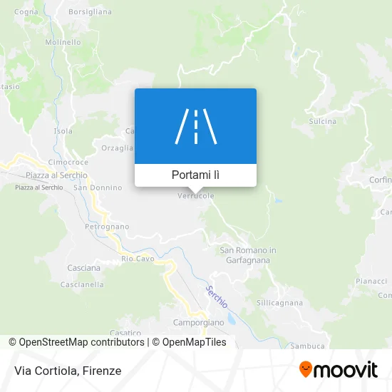 Mappa Via Cortiola