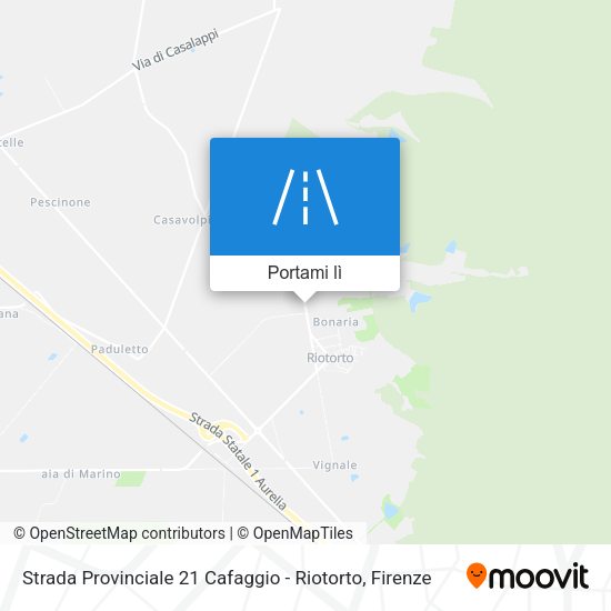 Mappa Strada Provinciale 21 Cafaggio - Riotorto