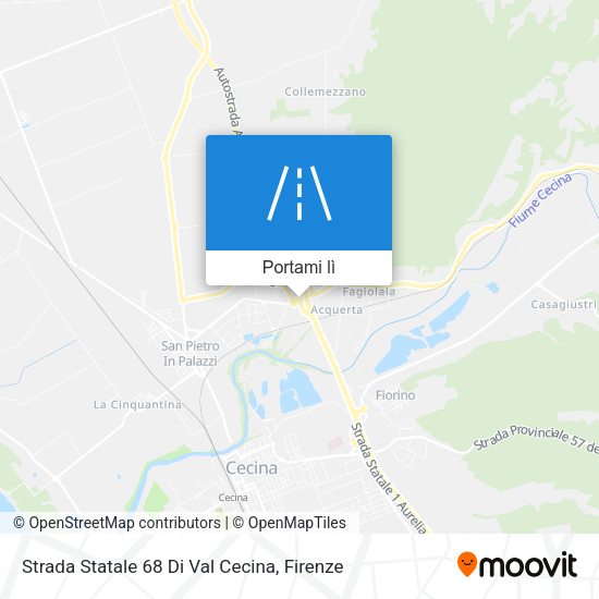 Mappa Strada Statale 68 Di Val Cecina
