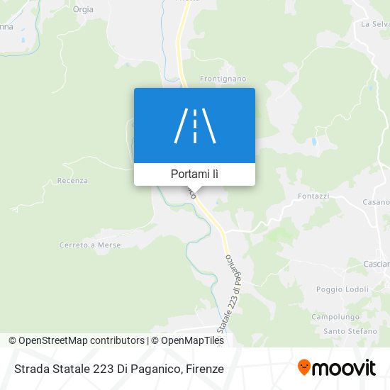 Mappa Strada Statale 223 Di Paganico