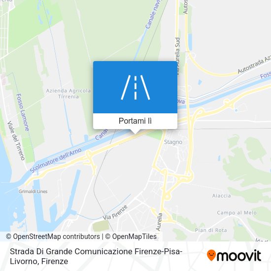 Mappa Strada Di Grande Comunicazione Firenze-Pisa-Livorno