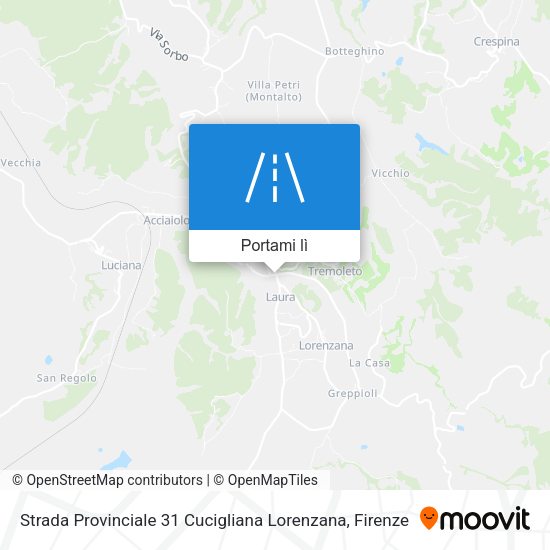 Mappa Strada Provinciale 31 Cucigliana Lorenzana