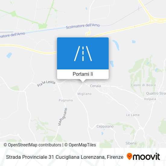 Mappa Strada Provinciale 31 Cucigliana Lorenzana