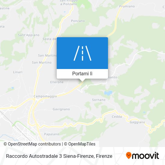 Mappa Raccordo Autostradale 3 Siena-Firenze