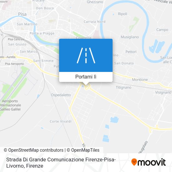 Mappa Strada Di Grande Comunicazione Firenze-Pisa-Livorno