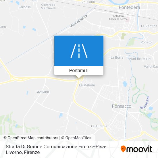 Mappa Strada Di Grande Comunicazione Firenze-Pisa-Livorno