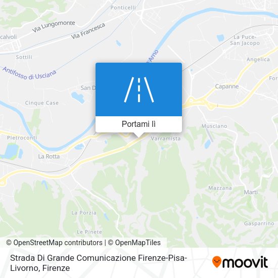 Mappa Strada Di Grande Comunicazione Firenze-Pisa-Livorno
