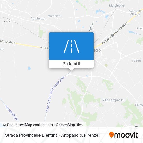 Mappa Strada Provinciale Bientina - Altopascio