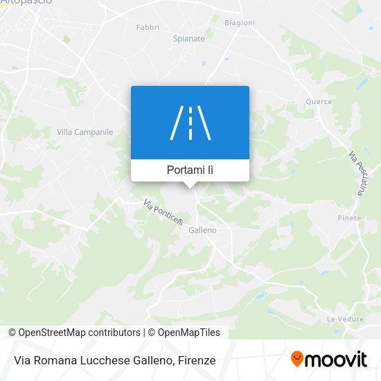 Mappa Via Romana Lucchese Galleno
