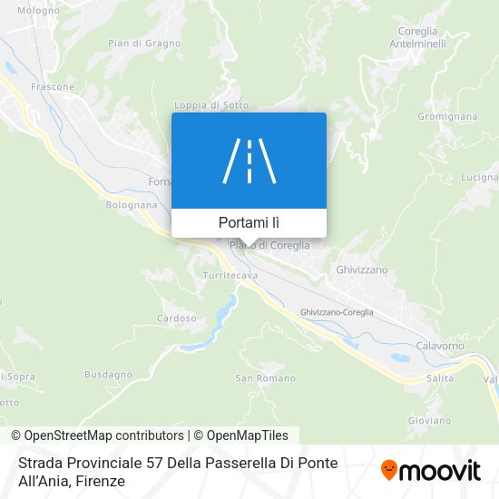 Mappa Strada Provinciale 57 Della Passerella Di Ponte All’Ania