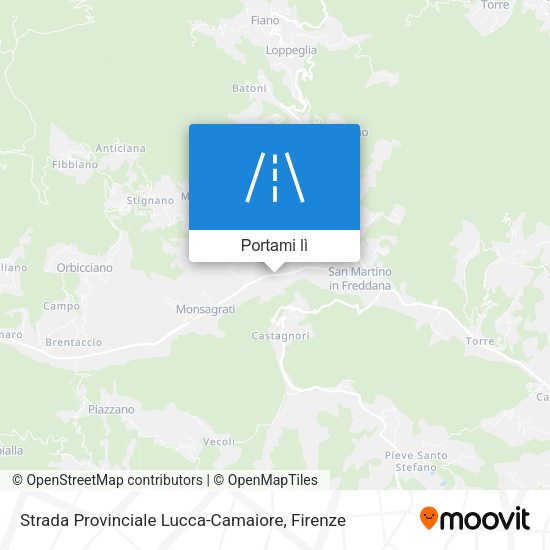 Mappa Strada Provinciale Lucca-Camaiore