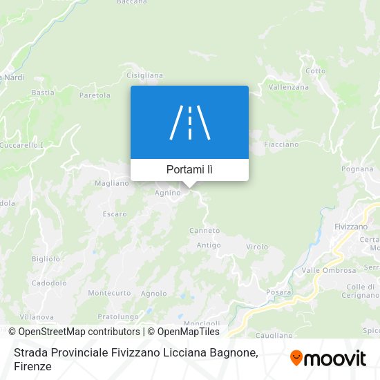 Mappa Strada Provinciale Fivizzano Licciana Bagnone