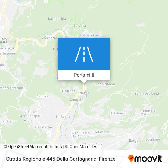 Mappa Strada Regionale 445 Della Garfagnana