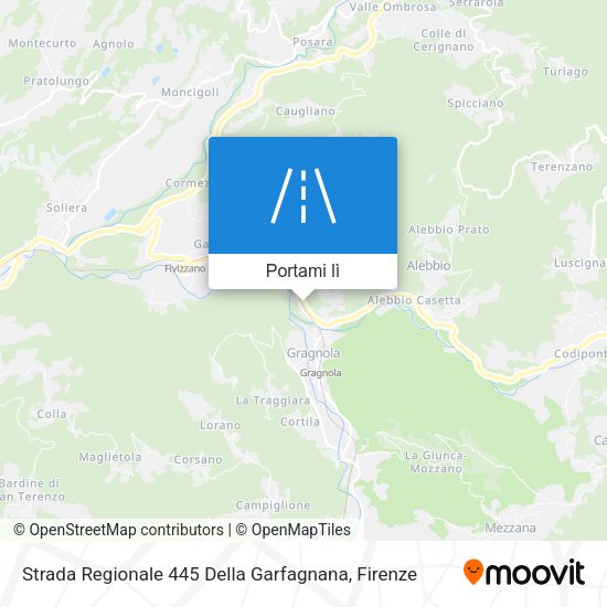 Mappa Strada Regionale 445 Della Garfagnana