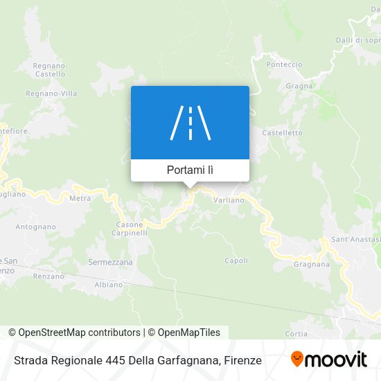 Mappa Strada Regionale 445 Della Garfagnana