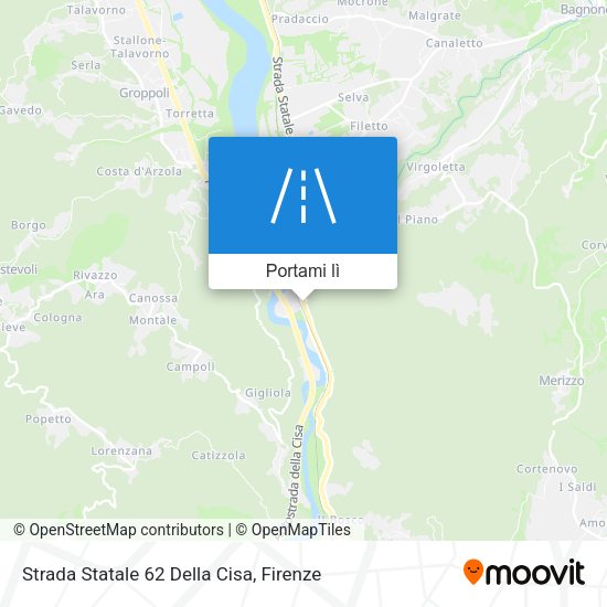 Mappa Strada Statale 62 Della Cisa