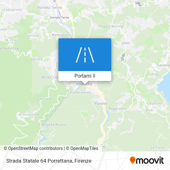 Mappa Strada Statale 64 Porrettana